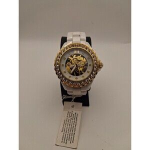 Ladies Adrienne Gemstone Bezel Ceramic Mechanical Watch - Running